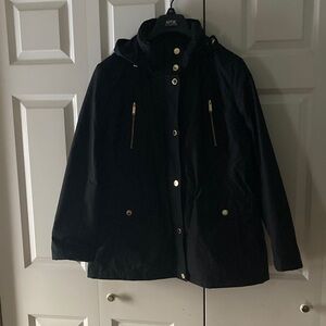 London Fog womens water resistant jacket size XL black zip snap front